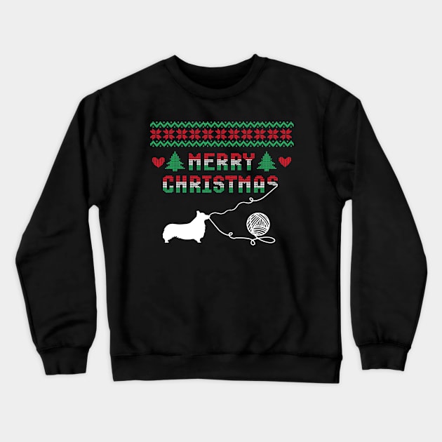 Corgi Stitch Christmas Design Crewneck Sweatshirt by SVGBistro